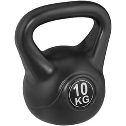 Relaxdays - Kettlebell, 10 kg, haltère plastique, exercices variés, femmes & hommes, noir