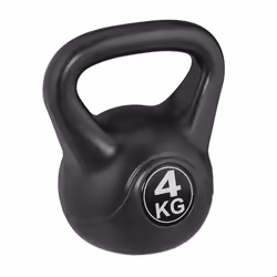 Relaxdays Kettlebell 4 kg haltère plastique exercices variés femmes & hommes noir