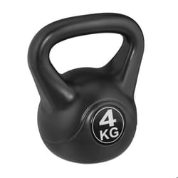 Relaxdays Kettlebell 4 kg haltère plastique exercices variés femmes & hommes noir