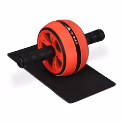 Relaxdays Roue abdominale appareil abdominaux pour la maison femmes & hommes antidérapant matelas genoux noir-rouge