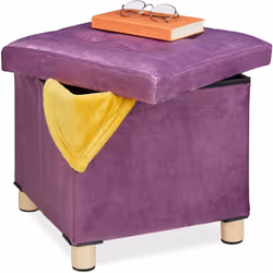 Ce tabouret avec coffre de rangement au doux revêtement velours est la solution idéale pour à la fois garder en ordre et déco ...
