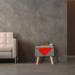 Relaxdays 4052025889142 tabouret Panneaux MDF, Simili-cuir, mousse Gris, Bois