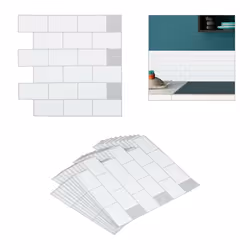 Cecarrelage adhésif brillant fait penser au carrelage du métro parisien et permetde donner du style à votre salle de bain ou ...