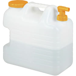 Relaxdays - Bidon d'eau avec robinet, 20 litres, plastique sans bpa, couvercle, poignée, réservoir, blanc/orange