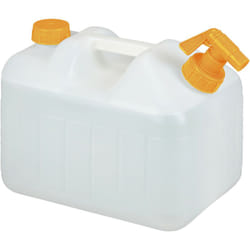 Relaxdays - Bidon d'eau avec robinet, 10 litres, plastique sans bpa, couvercle, poignée, réservoir, blanc/orange