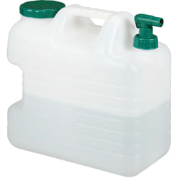 Relaxdays - Bidon d'eau avec robinet, 20 litres, plastique sans bpa, couvercle, poignée, réservoir, blanc/vert