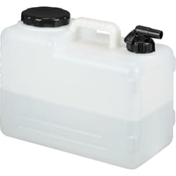 Relaxdays - Jerrican d'eau avec robinet, plastique sans bpa, grande ouverture, poignée, 15 litres, noir et blanc