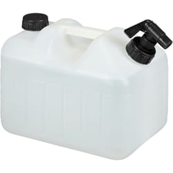 Relaxdays - Jerrican d'eau avec robinet, plastique sans bpa, grande ouverture, poignée, 10 litres, noir et blanc