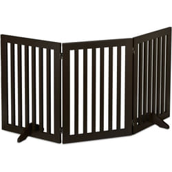Barrière de sécurité, pliable, autonome, h x l : 70 x 154 cm, avec pieds, pour chiens, marron - Relaxdays