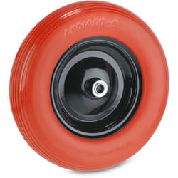 Relaxdays - Roue de brouette pu 4.80 4.00-8, pneu en caoutchouc plein avec jante en acier, increvable, rouge/noir