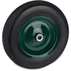 Relaxdays - Roue de brouette 4.80 4.00-8 rechange, pneu caoutchouc plein, jante acier, charge 120 kg, noir/vert