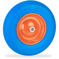 Relaxdays - Roue brouette 4.80 4.00-8 pneu rechange caoutchouc increvable jante acier, charge 120 kg, bleu/orange