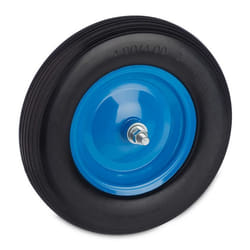 Relaxdays Roue de brouette 4.80 4.00-8 pneu en caoutchouc plein avec jante acier charge 120 kg noir/bleu