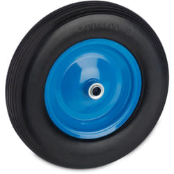 Relaxdays - Roue de brouette 4.80 4.00-8 rechange, pneu caoutchouc plein, jante acier, charge 120 kg, noir/bleu