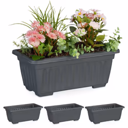 Grâce à ces jardinières en plastique en aspect haut de gamme, vous mettezen valeur les petites plantes et fleurs dans le jard ...