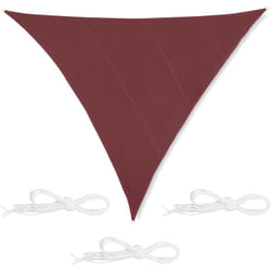 Relaxdays - Voile d'ombrage triangle, imperméable, anti-UV, tendeurs, terrasse, balcon, 6 x 6 x 6 m, brun rouge