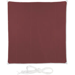Relaxdays - Voile d'ombrage carré, imperméable, anti-UV, avec tendeurs, terrasse, balcon, 5x5 m, brun rouge