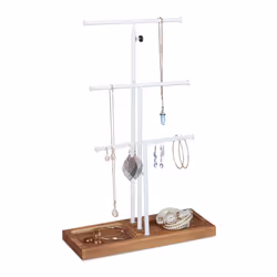 Relaxdays 10035792, Blanc, Bois, Monochromatique, Fer, Dessus de table, 280 mm, 105 mm