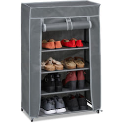 Relaxdays - Meuble à chaussures tissu, 5 compartiments, 15 paires, housse amovible, armoire, hlp 90x60x30 cm, anthracite