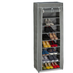 Relaxdays - Meuble à chaussures tissu, 9 compartiments, 27 paires, housse amovible, HxLxP 150 x 60 x 30 cm, anthracite