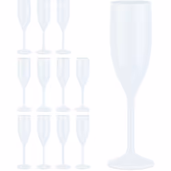 Avec celot de 12 verres à champagne en plastique, vous êtes fin prêt pour votreprochaine fête ! Pour une célébration sans str ...