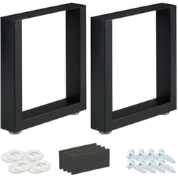 Relaxdays - Pieds de table jeu de 2, BxH: 40x43 cm supports métalliques, table basse, style industriel, noirs