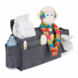 Relaxdays Poche de lit mezzanine 8 compartiments organiseur feutre à accrocher rangement HLP 23x43x11 gris foncé