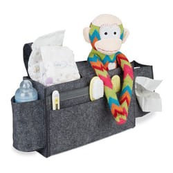Relaxdays Poche de lit mezzanine 8 compartiments organiseur feutre à accrocher rangement HLP 23x43x11 gris foncé