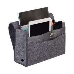 Relaxdays 10035356, Velcro, Feutrine, Anthracite, Monochromatique, Book, Chargeur, Lunettes, Téléphone portable, Bloc-notes, ...
