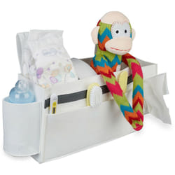 Relaxdays - Poche de lit, mezzanine, 8 compartiments, organiseur feutre, à accrocher, rangement, hlp 23 x 43 x 11, blanc