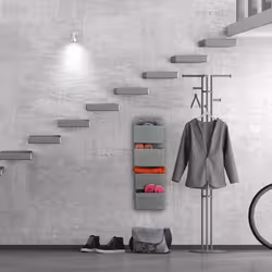 Organiseur suspendu, 4 compartiments, porte avec crochets, en feutre , bain et bureau, gris - Relaxdays - Vue supplémentaire 4