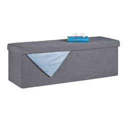 Relaxdays Coffre de rangement pliable rembourré avec cloison de séparation 130 l chambre à coucher gris foncé