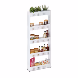 Relaxdays 4052025899905, Étagère, Autonome, Plastique, Blanc, Salle de bains, Cuisine, 20 kg