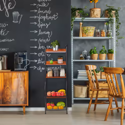 Relaxdays Étagère de cuisine, 5 niveaux, paniers à fruits & à légumes, pour accessoires, étroit, métal & MDF, noir