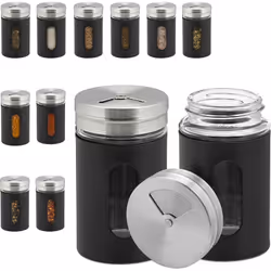 Mettez del’ordre dans votre étagère à épices avec ces saupoudreuses. Le set crée uneoptique ordonnée. Les 12 verres offrent d ...