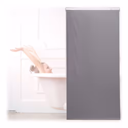 Relaxdays Store de baignoire 80x240 cm rideau de douche hydrofuge plafond & fenêtre pare-bain salle de bain gris