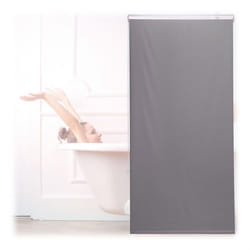 Relaxdays Store de baignoire 80x240 cm rideau de douche hydrofuge plafond & fenêtre pare-bain salle de bain gris