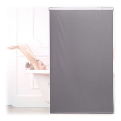 Relaxdays Store de baignoire 100x240 cm rideau de douche hydrofuge plafond & fenêtre pare-bain salle de bain gris
