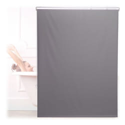 Relaxdays Store de baignoire 120x240 cm rideau de douche hydrofuge plafond & fenêtre pare-bain salle de bain gris