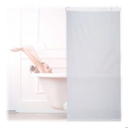 Relaxdays Store de baignoire 80x240 cm rideau de douche hydrofuge plafond & fenêtre pare-bain salle de bain blanc