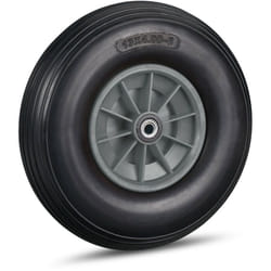 Relaxdays - Roue de brouette caoutchouc 4.00-6, de rechange axe, increvable, essieu, 3 adaptateurs, 100 kg, noir-gris
