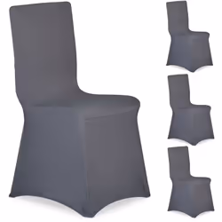 Avec le set universel de housses de chaise, vous pouvez décorer en un rien de temps de simples chaises empilables pour les fê ...
