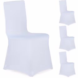 Avec le set universel de housses de chaise, vous pouvez décorer en un rien de temps de simples chaises empilables pour les fê ...