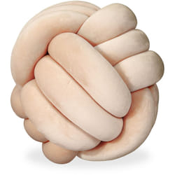 Relaxdays - Coussin noué, coussin canapé noué, décoratif, scandinave, Oreiller d'ornement nœud, ø 25 cm, nude
