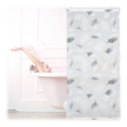 Relaxdays Store de baignoire 80 x 240 cm rideau de douche avec chaine montage flexible salle de bain noir-blanc