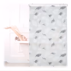 Relaxdays Store de baignoire 100 x 240 cm rideau de douche avec chaine montage flexible salle de bain noir-blanc