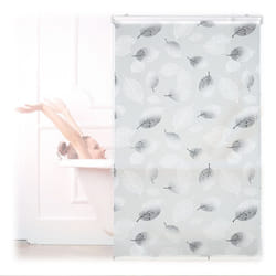 Relaxdays Store de baignoire 100 x 240 cm rideau de douche avec chaine montage flexible salle de bain noir-blanc