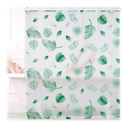 Relaxdays Store de baignoire 140 x 240 cm rideau de douche hydrofuge plafond & fenêtre pare-bain blanc/vert