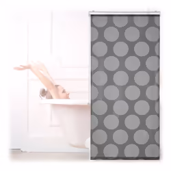 Relaxdays Store de baignoire 80x240 cm rideau de douche hydrofuge montage au plafond & à la fenêtre pare-bain gris
