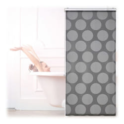 Relaxdays Store de baignoire 80x240 cm rideau de douche hydrofuge montage au plafond & à la fenêtre pare-bain gris
